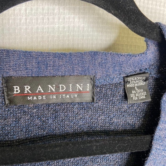 Brandini |‎ Navy Cardigan Sweater Wool Blend large - Picture 5 of 5